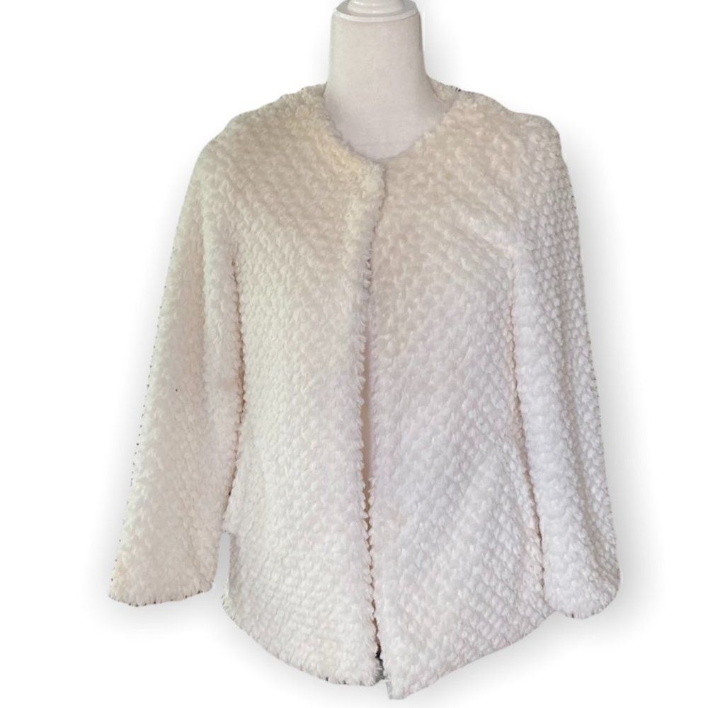 Me Jane White Faux Fur Jacket